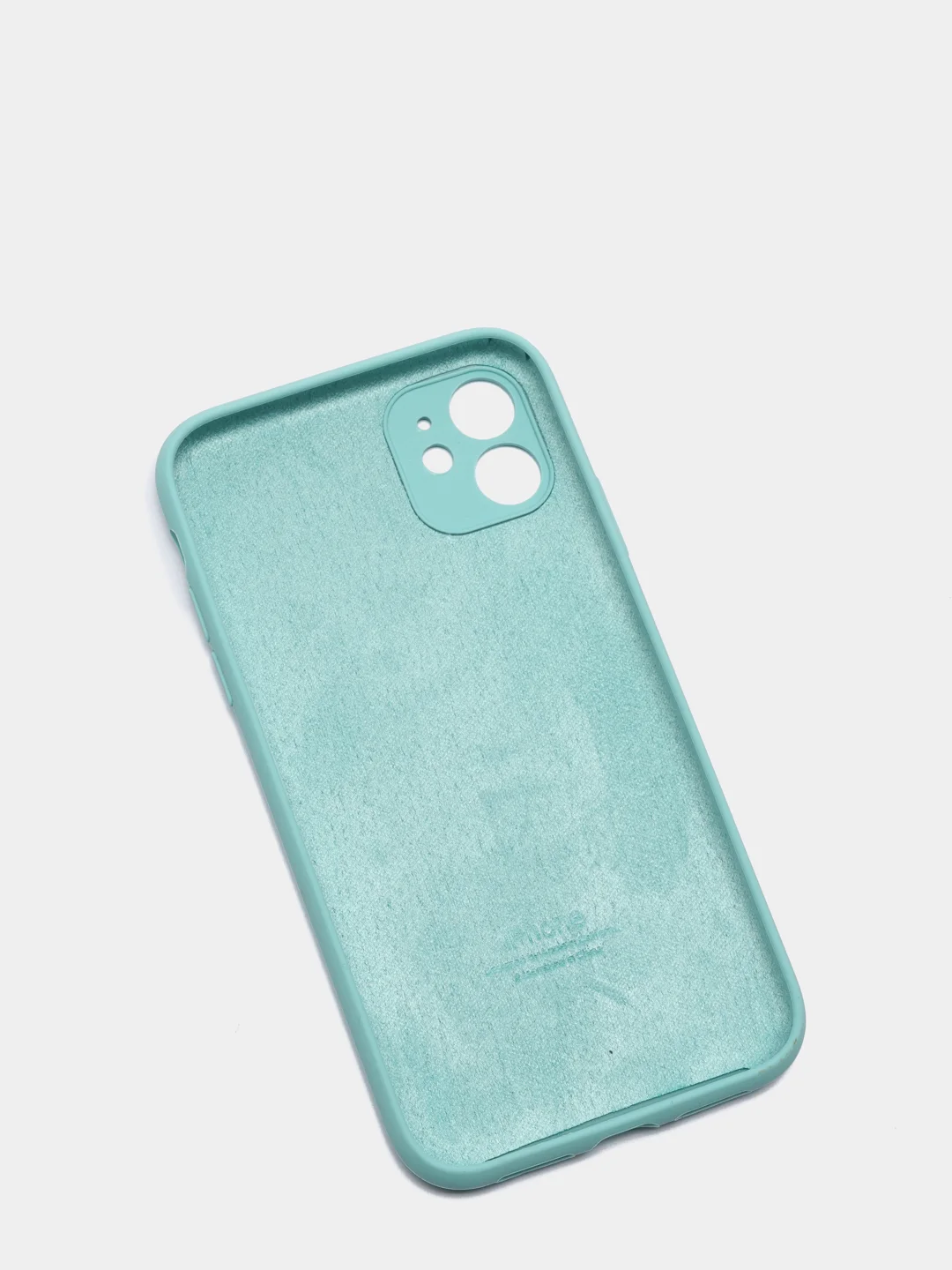 Бирюзовый чехол Silicone Case iPhone 11 с защитой камеры с бархатной подкладкой