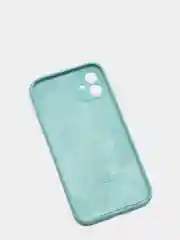 Бирюзовый чехол Silicone Case iPhone 11 с защитой камеры с бархатной подкладкой