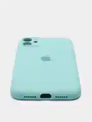 Бирюзовый чехол Silicone Case iPhone 11 с защитой камеры с бархатной подкладкой