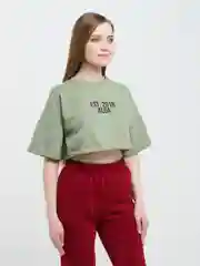 Зелёный хаки футболка женская