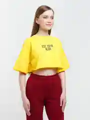 Желтый футболка женская