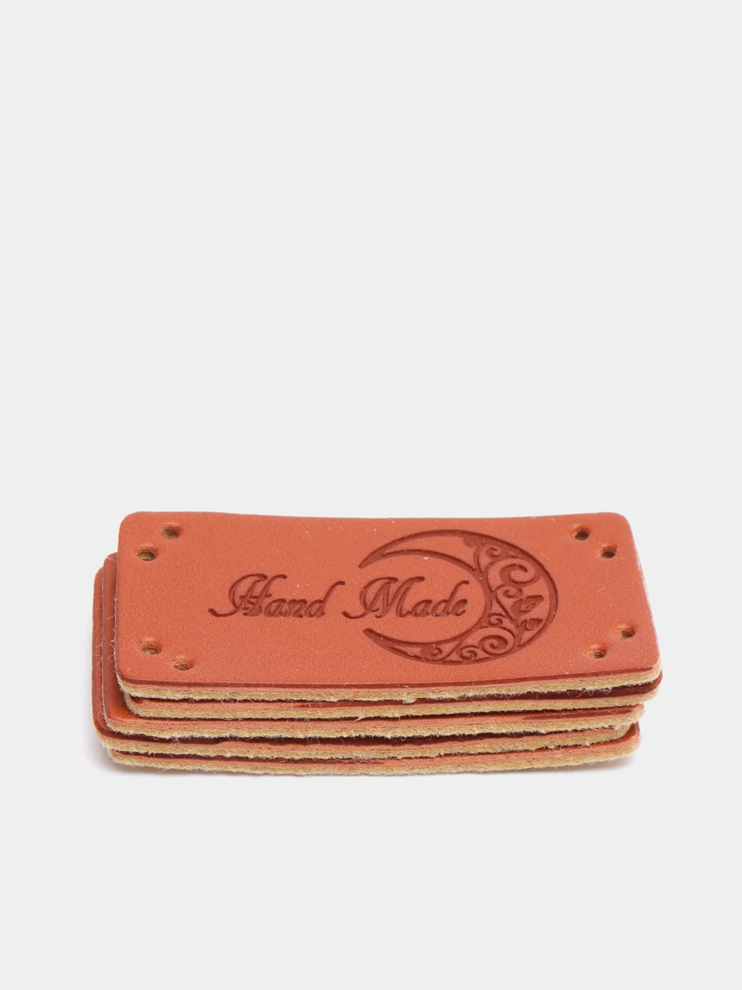 Желтый бирки "Hand made", экокожа, 5 штук