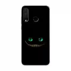 Черный чехол на Huawei P30 Lite/Honor 20S/20 Lite 2020 / Хонор 20 Lite прозрачный, с рисунком