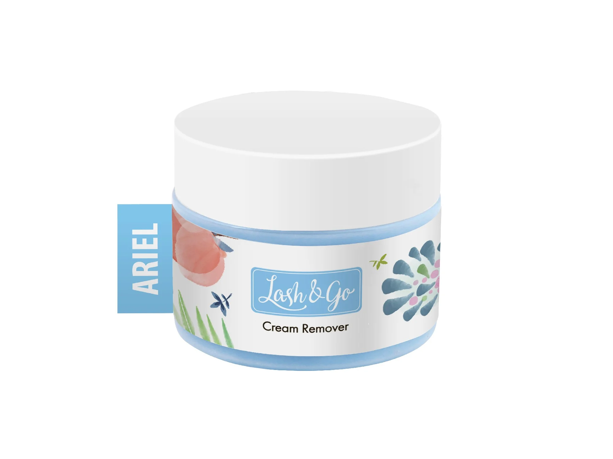 Голубой кремовый ремувер для снятия наращенных ресниц Lash&Go Ariel, 15 г