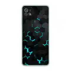 Бирюзовый силиконовый чехол на Samsung Galaxy A22s 5G / Самсунг А22s 5G прозрачный, с рисунком