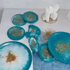 Бирюзовый подсвечник-подстаканник из эпоксидной смолы