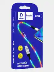 Голубой usb-кабель DENMEN D25T/D25V/D25L для зарядки и передачи данных Type-C/Micro/Lightning