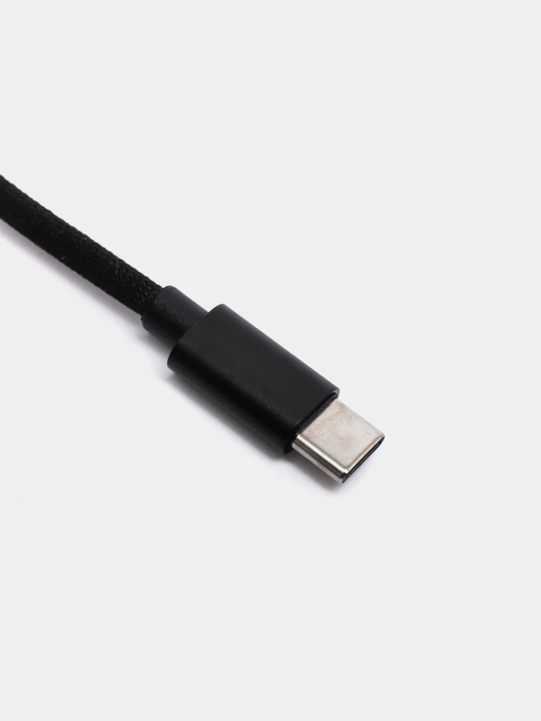Угольный кабель Type-C в нейлоновой оплетке 2А, быстрая зарядка, 4 размера
