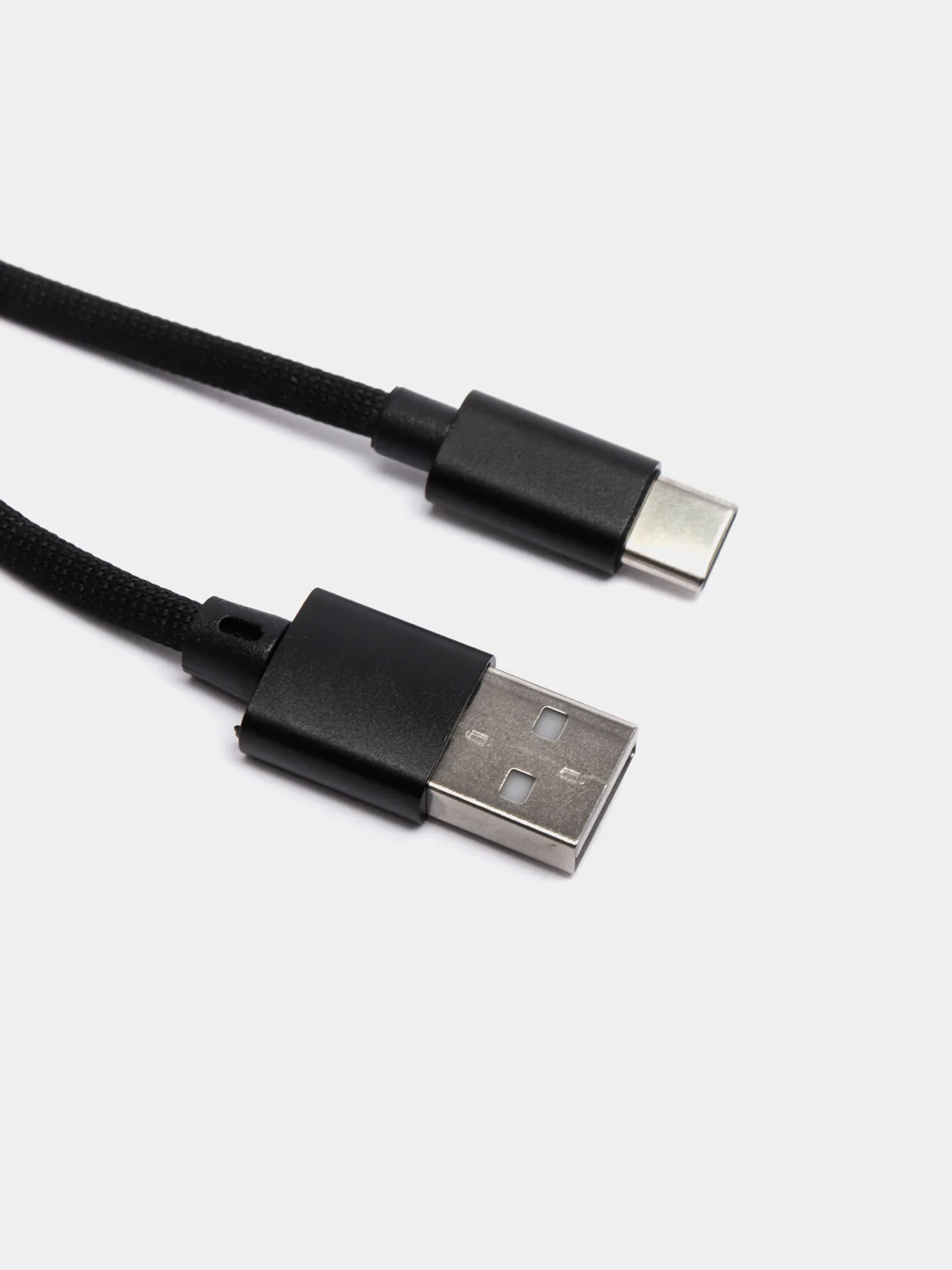 Угольный кабель Type-C в нейлоновой оплетке 2А, быстрая зарядка, 4 размера