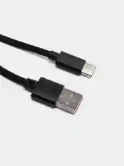 Угольный кабель Type-C в нейлоновой оплетке 2А, быстрая зарядка, 4 размера