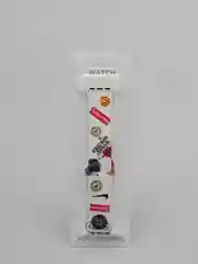 Серый металлик ремешок силиконовый с рисунком для Apple Watch