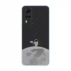 Серебряный силиконовый чехол на Vivo Y31/Y53s 4G / Виво Y31 прозрачный, с рисунком, защита камеры