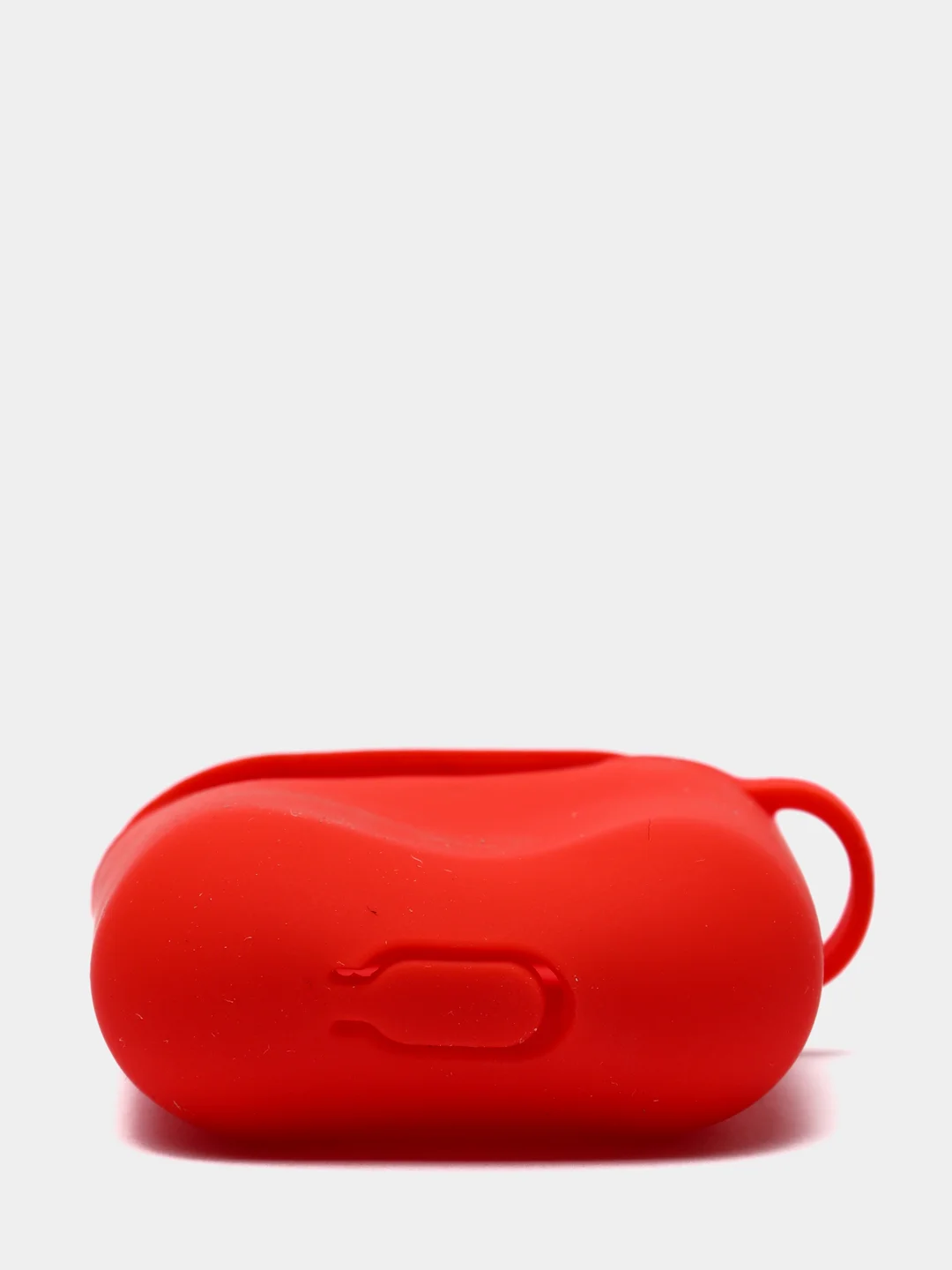 Красный чехол для наушников Airpods 2 c карабином силиконовый