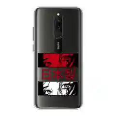 Алый силиконовый чехол на Xiaomi Redmi 8 / Сяоми Редми 8 прозрачный, с рисунком, защита камеры