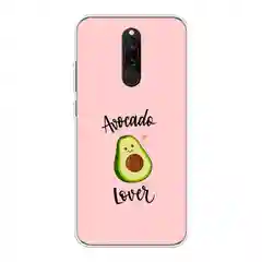 Розовый силиконовый чехол на Xiaomi Redmi 8 / Сяоми Редми 8 прозрачный, с рисунком, защита камеры