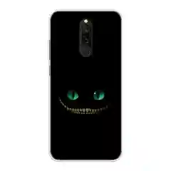 Черный силиконовый чехол на Xiaomi Redmi 8 / Сяоми Редми 8 прозрачный, с рисунком, защита камеры