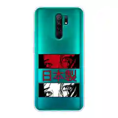 Алый силиконовый чехол на Xiaomi Redmi 9 / Сяоми Редми 9 прозрачный, с рисунком, защита камеры