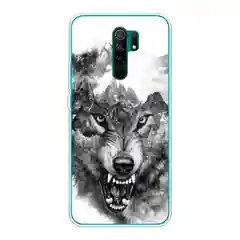 Приглушённый хаки силиконовый чехол на Xiaomi Redmi 9 / Сяоми Редми 9 прозрачный, с рисунком, защита камеры