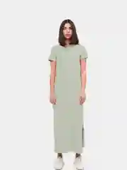 Мятный платье женское, миди, с боковым разрезом