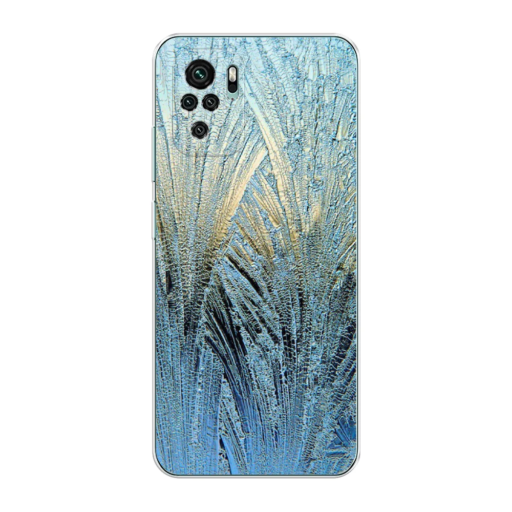 Небесно-голубой чехол на Xiaomi Redmi Note 10/Note 10S/Poco M5s / Сяоми Редми Нот 10/10С с рисунком