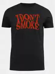 Футболка из хлопка со светящимся в темноте принтом "I don't smoke"