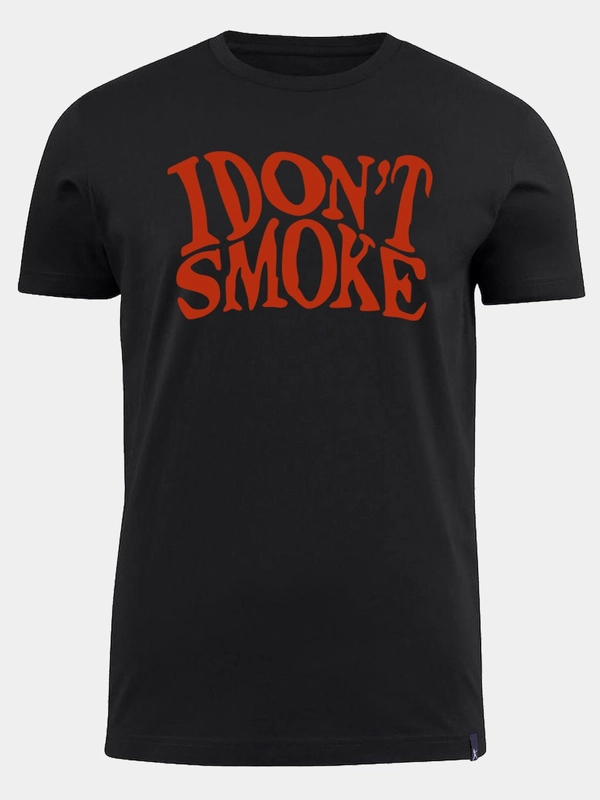 Футболка из хлопка со светящимся в темноте принтом "I don't smoke"