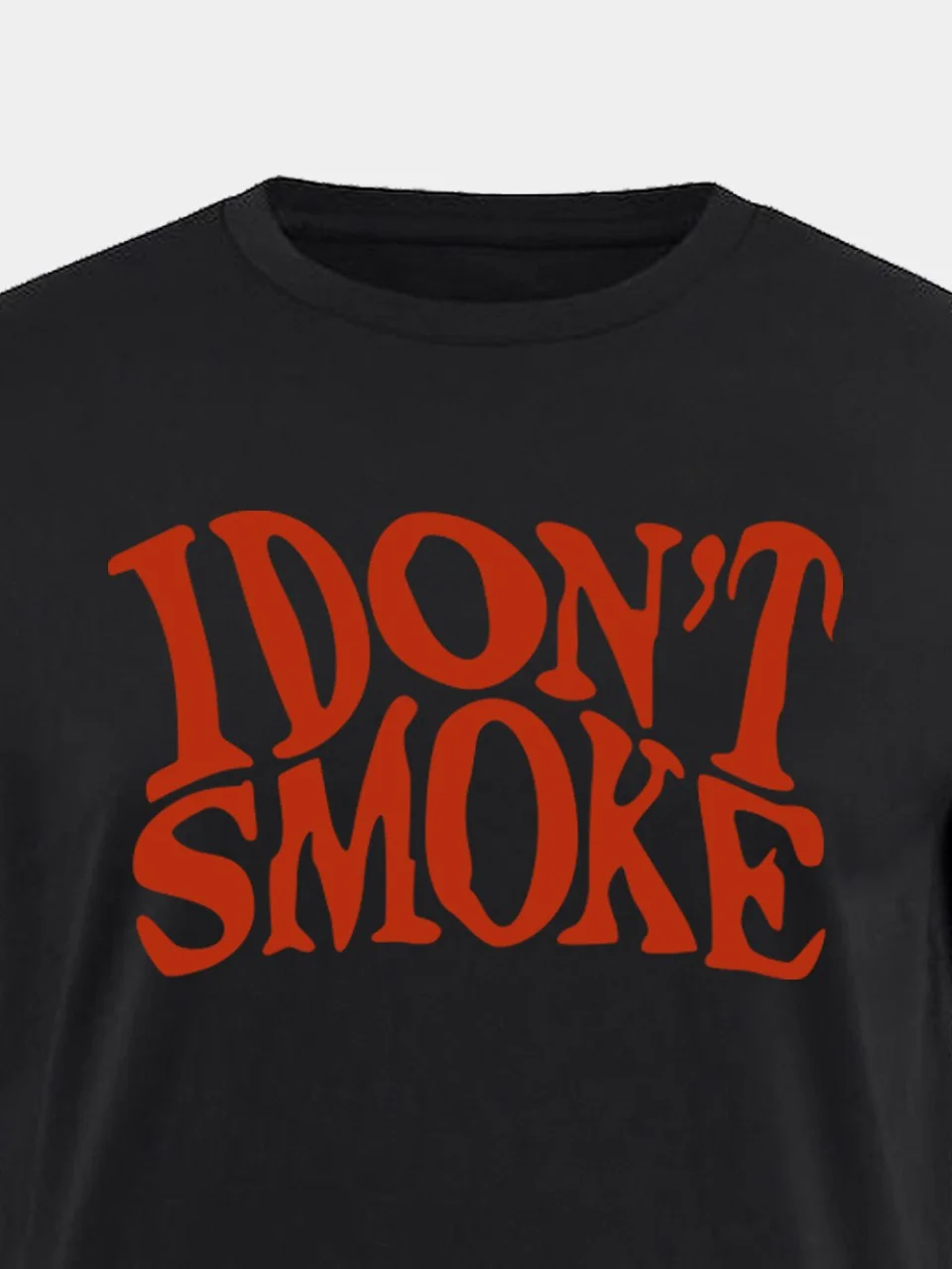 Футболка из хлопка со светящимся в темноте принтом "I don't smoke"
