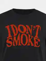 Футболка из хлопка со светящимся в темноте принтом "I don't smoke"