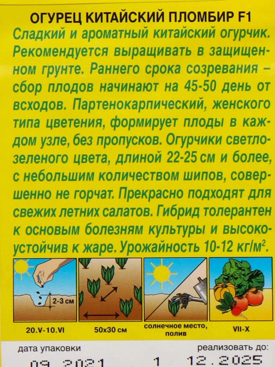 Огурец Китайский пломбир F1, семена (Аэлита)
