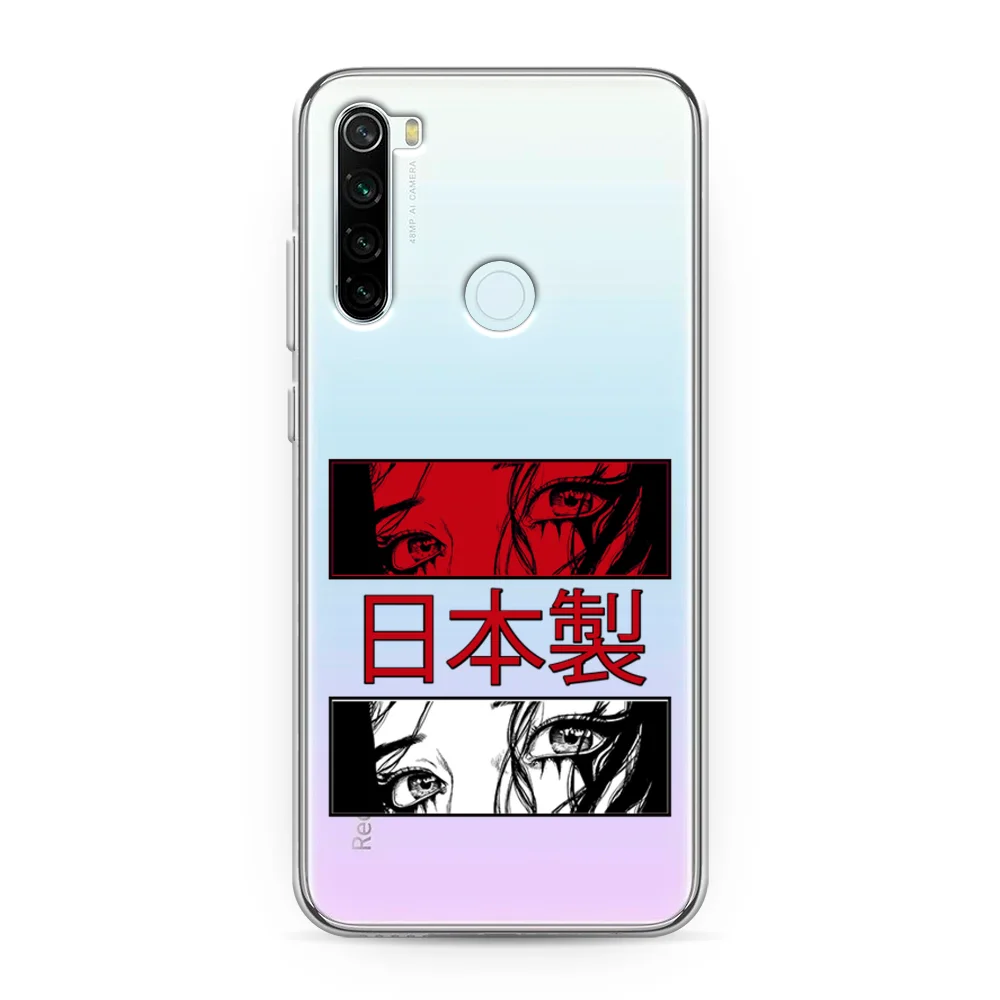Алый силиконовый чехол на Xiaomi Redmi Note 8T / Сяоми Редми Нот 8T прозрачный, с рисунком