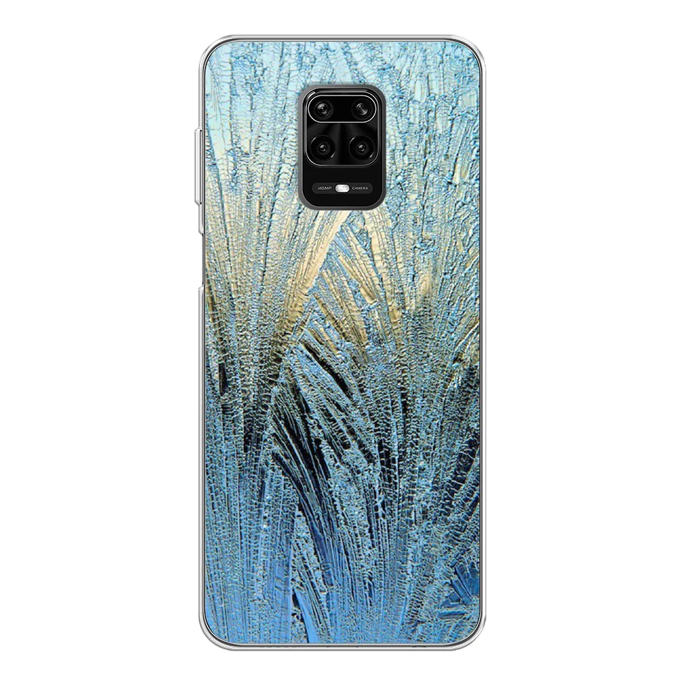 Небесно-голубой чехол на Xiaomi Redmi Note 9S/9 Pro / Сяоми Редми Нот 9S/9 Про прозрачный, с рисунком