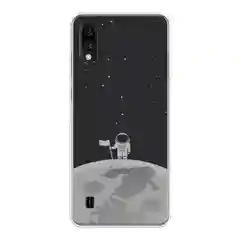 Серебряный чехол на ZTE Blade A51 lite/Blade A5 (2020) / ЗТЕ Блэйд А51 Лайт прозрачный, с рисунком