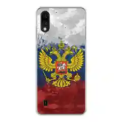 Синий чехол на ZTE Blade A51 lite/Blade A5 (2020) / ЗТЕ Блэйд А51 Лайт прозрачный, с рисунком