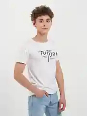Белый футболка с принтом