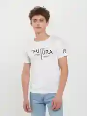 Белый футболка с принтом