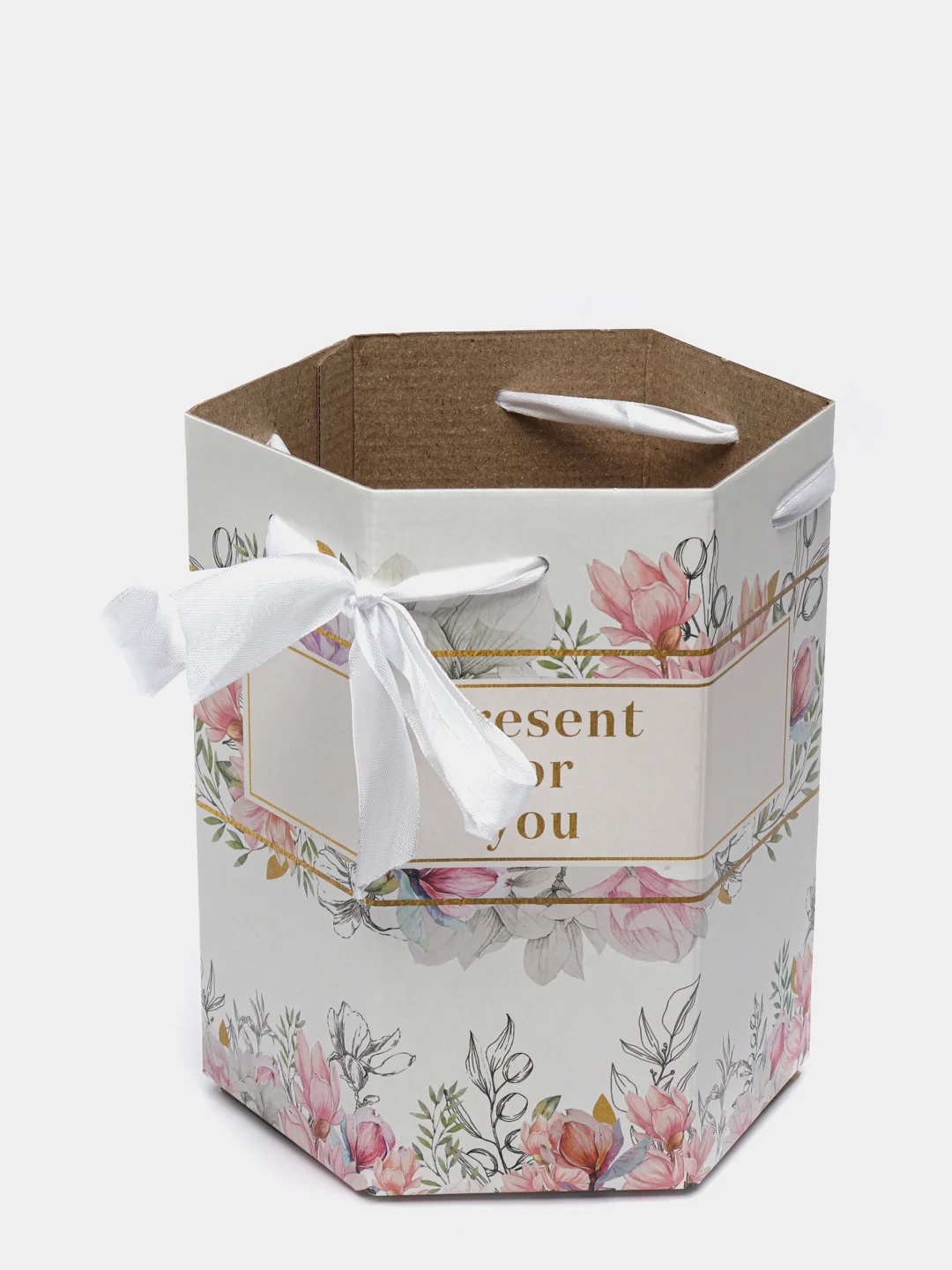 Переноска для цветов подарочная "Present for you", 17 х 14,8 х 19,5 см