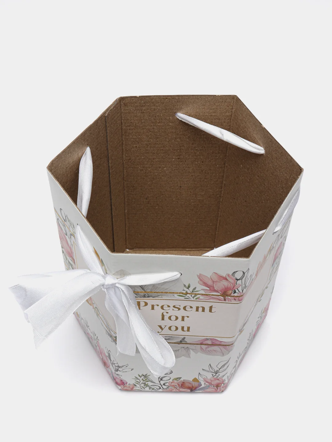 Переноска для цветов подарочная "Present for you", 17 х 14,8 х 19,5 см
