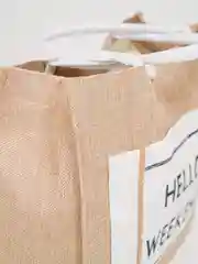 Белый сумка женская с принтом Hello Weekend под лен