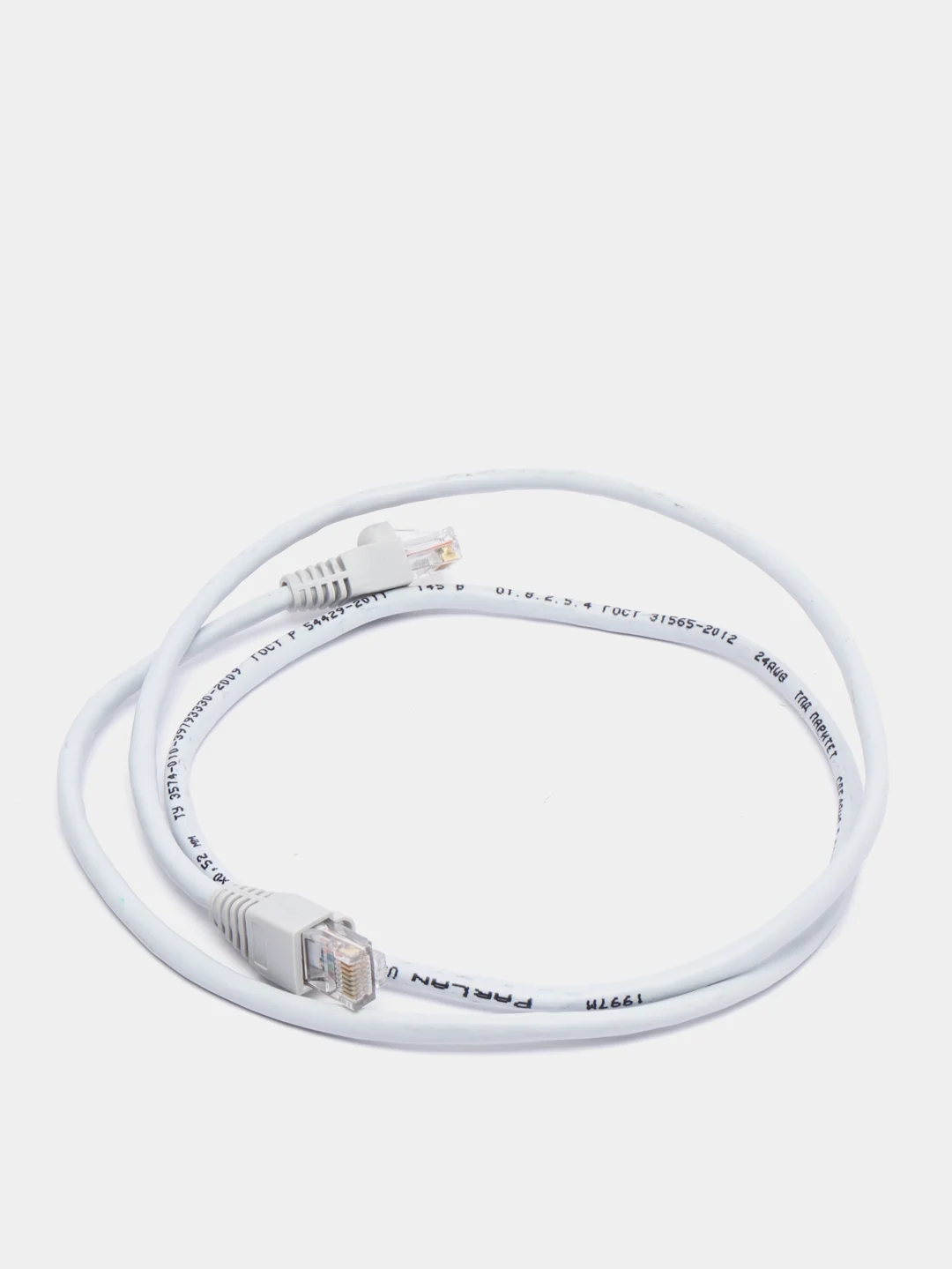 Сетевой интернет кабель LAN, патч корд RJ 45, UTP категория 5е, витая пара, серый