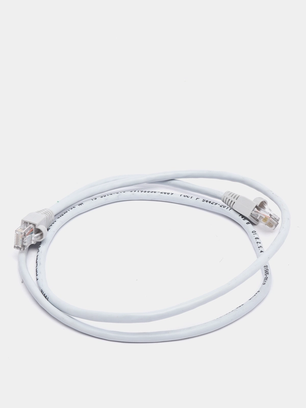 Сетевой интернет кабель LAN, патч корд RJ 45, UTP категория 5е, витая пара, серый