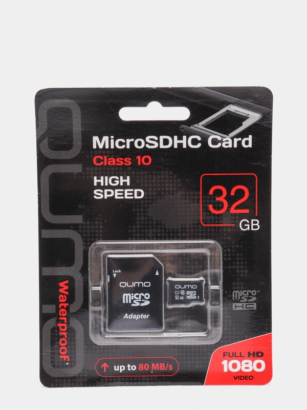 Карта памяти QUMO microSD, Class10 с адаптером