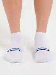 Белый носки мужские короткие, в полоску