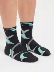 Черный разноцветные хлопковые носки с принтом