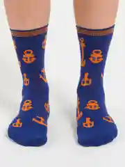 Синий носки мужские с принтом