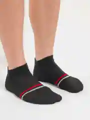 Черный носки мужские короткие, в полоску