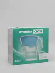 Голубой кувшин-фильтр для воды "Сити" со сменным модулем.