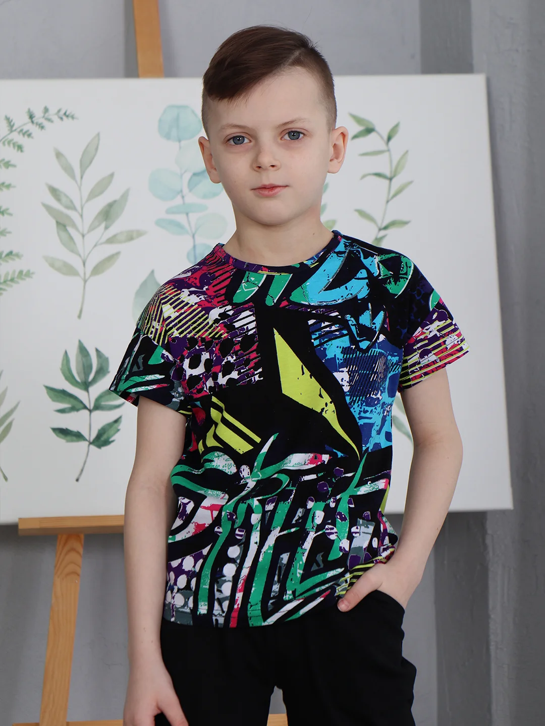 Костюм для мальчика хлопковый Хоум Стайл, с брюками, 6036КФ
