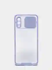 Лавандовый чехол Samsung Galaxy A02, Самсунг Галакси А02 пластиковый прозрачный с защитой камеры