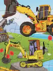 Желтый пазл картонный Транспорт