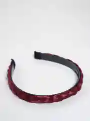 Бордовый ободок для волос "Коса"